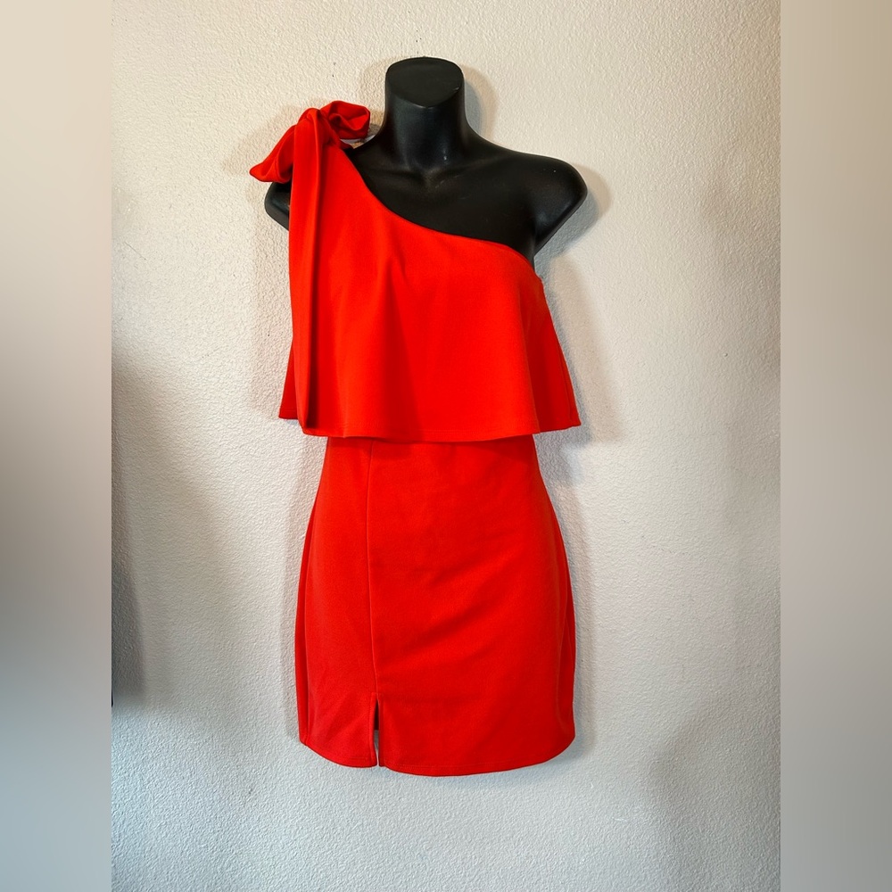 Blue Blush Chic One Shoulder Mini Dress Size Small - Picture 5 of 9